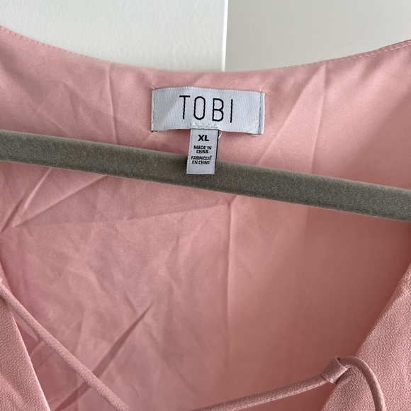 Tobi Pink Babydoll Lace Up Dress - XL - Picture 5 of 9